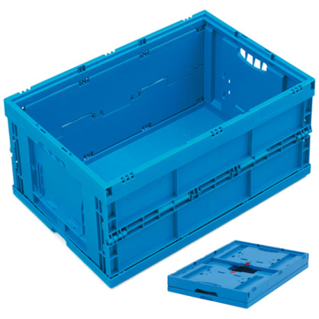 Bac plastique pliable plein bleu 600x400x280 mm