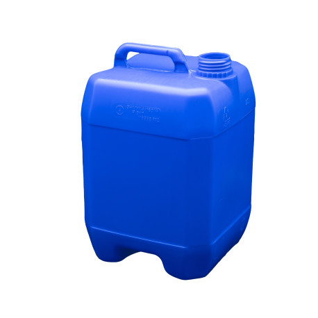 Bidon plastique PEHD Carré 20L Bague DIN61 800g Homologué Bleu