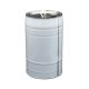 Touque métal 25L Cylindrique Perçage 55mm Ext. Couché Blanc Nu Int. 2 Joncs Homologué