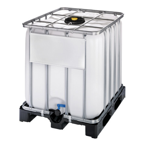 Conteneur Homologué 1000L Palette plastique Ouverture Diamètre 150mm Vanne fixe DN50 Joint PCP