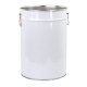 Seau Fer Blanc 25L Extérieur Couché Blanc Intérieur Nu  Diamètre 305mm 2 Poignées Homologué