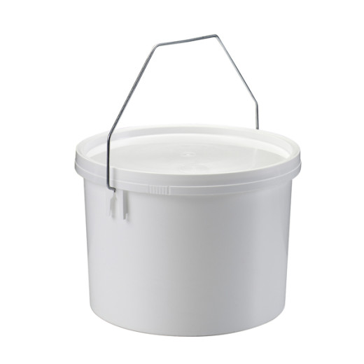 Seau Plastique PP Rond SuperFlex 21,6L Diam. 336mm Anse métal Homologué Blanc