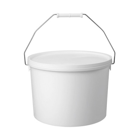 Seau Plastique PP Rond SuperFlex 21,6L Diam. 336mm Anse métal Blanc