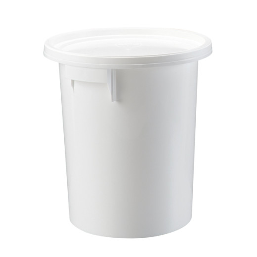 Seau Plastique PP Rond Hobbock 32,2L Diam. 378mm Poignées latérales Blanc