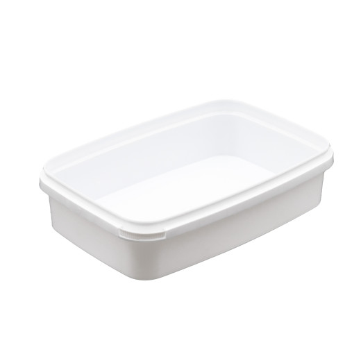 Barquette plastique PP 2.6L Supercube Rectangulaire Blanc