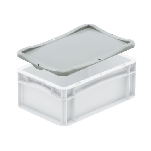 Couvercle à clipser pour Bac Norme Europe standard Plein 300 x 200 Gris