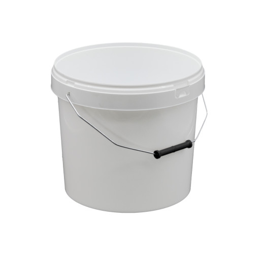 Seau plastique PP Rond SuperLift 13L Diam. 294mm Anse métal Blanc
