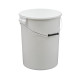 Seau Plastique PP Rond SuperFlex 27,3L Diam. 336mm Anse métal Blanc