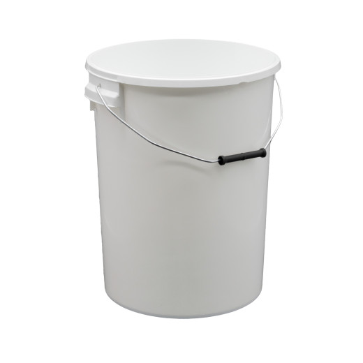 Seau Plastique PP Rond SuperFlex 27,3L Diam. 336mm Anse métal Blanc