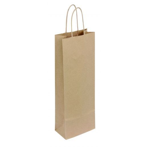 Paquet de 50 Sacs bouteilles kraft brun - 14 x 8 x 39 cm