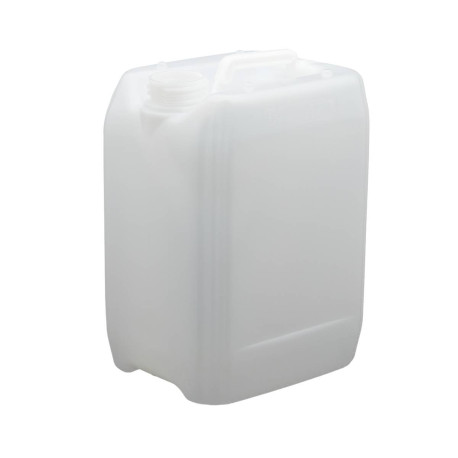 Jerrican plastique 10L Rectangulaire 450 g Naturel Bague DIN61 Sigle Tactile Homologué