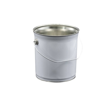 Seau Fer Blanc 2.5L Tulipe Extérieur Couché Blanc Intérieur Nu Diamètre 160mm