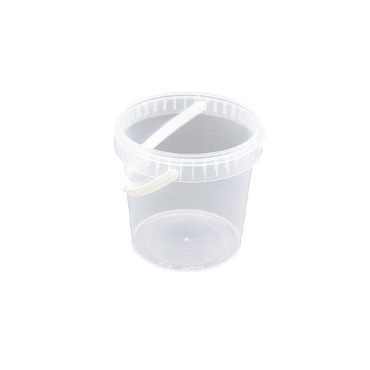 Seau Plastique PP Rond UniPak 1,18L Diam. 133mm Anse plastique Cristal