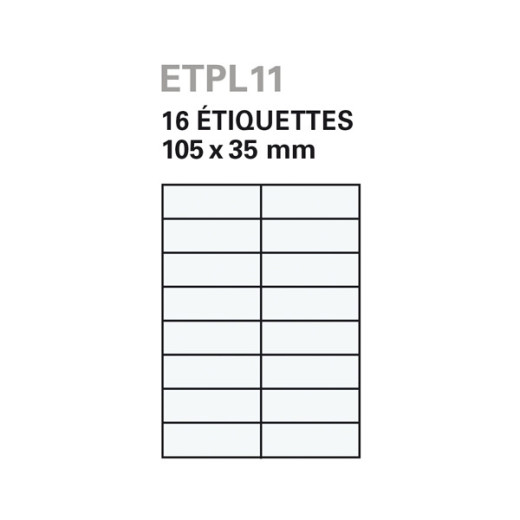 Etiquettes blanche laser 105mm x 35mm