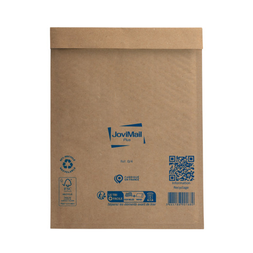 Pochette matelassée bulles kraft recyclé 140g JoviMail Plus 240 x 330 mm Pochette matelassée bulles kraft recyclé 140g JoviMail Plus 240 x 330 mm