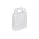 Sac kraft blanc poignées plates 18 x 8 x 22 cm