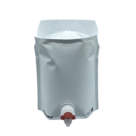Pouch 3L Blanc Double Souffet PE EVOH Robinet Liquibox Sécure Standard