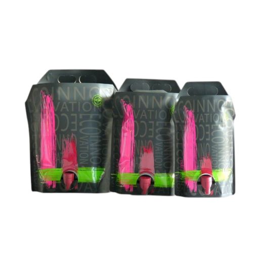 Pouch 5L Noir et Coiuleurs Double Soufflet PET Alu Robinet Sandard V-PULL